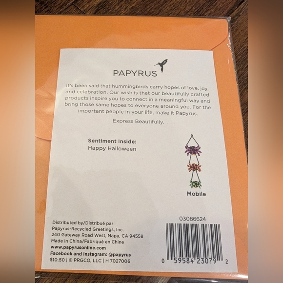 Papyrus Halloween greeting cards  Spider mobile card & Ghost card - Picture 4 of 9